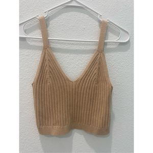 Aerie Tan Ribbed Tank Top